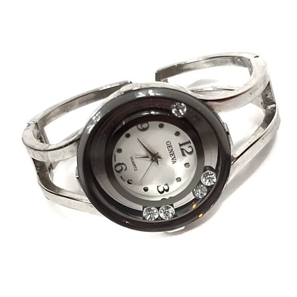 Geneva Metal Band Women's Bangle Cuff Watch - Picture 1 of 8